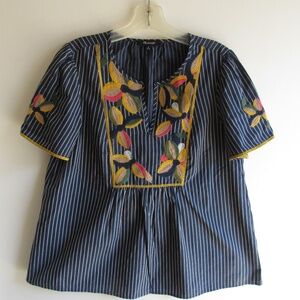 Madewell Woman's Top Blouse SZ Med Embroidery Boho